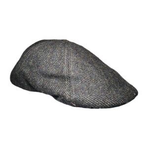 Grey Macahel Flat Cap Peak Country UK GRAND Hat Peaky Blinder - Size M/L